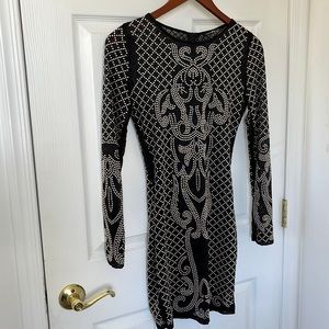 Fashion nova dress black mess with beautiful stud design size medium